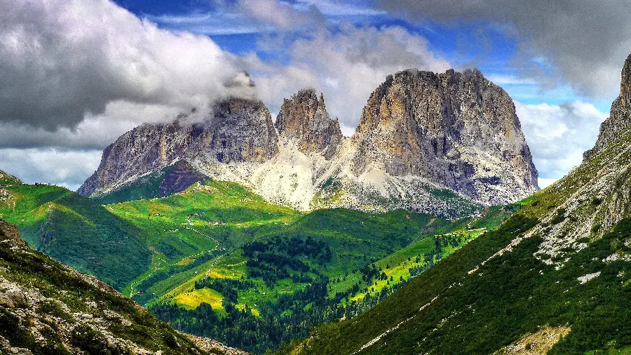 Beautiful green mountain background 2023 For nature lovers