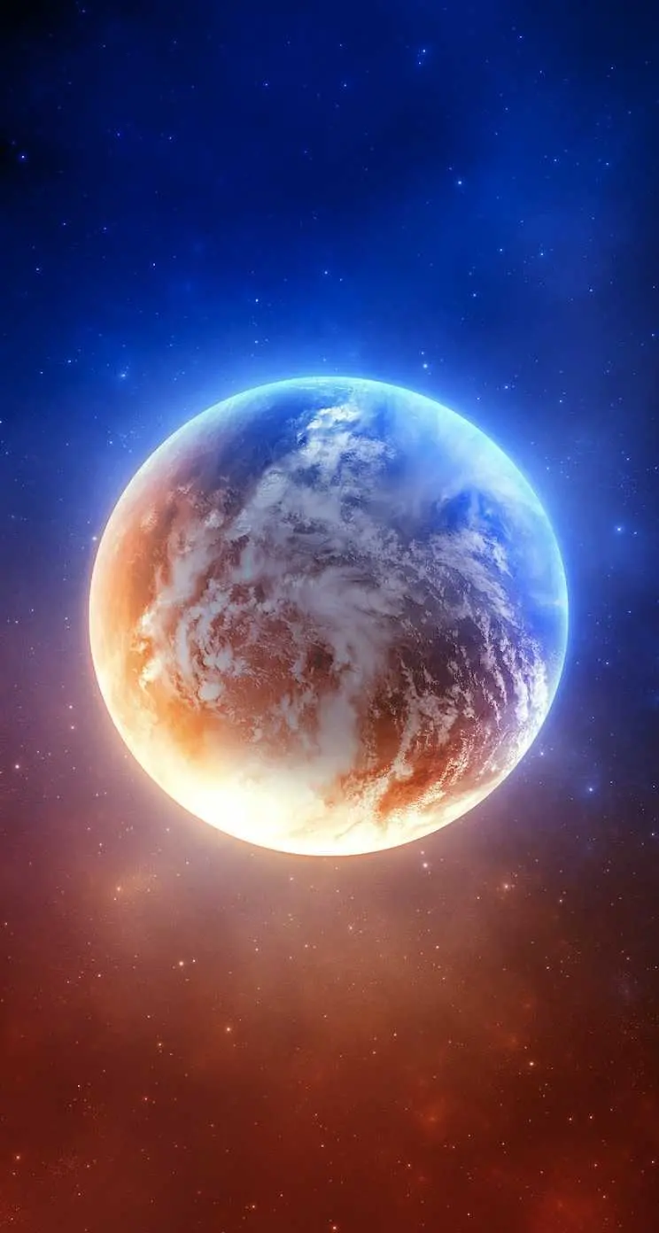 Amazing view of the Earth in blue and red Ziya 1402