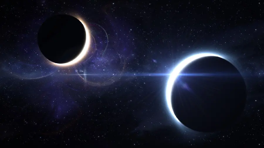 Interesting Pictures of Solar Eclipse in the Dark Starry Galaxy