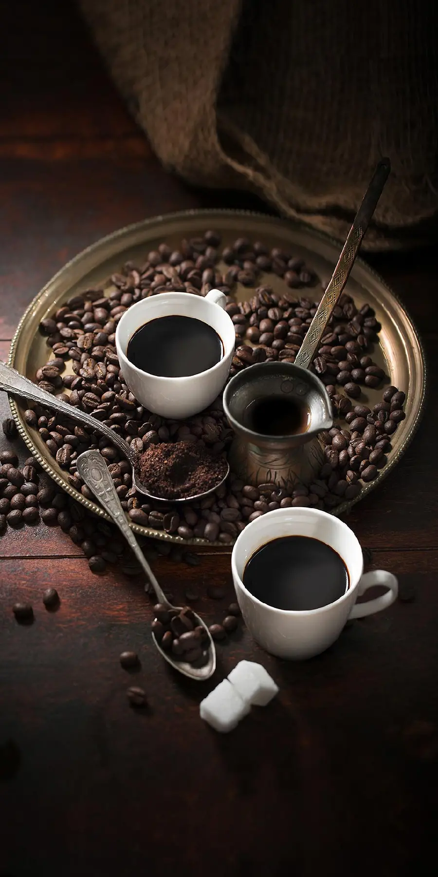 Coffee and coffee mug photo wallpaper for mobile phone theme
