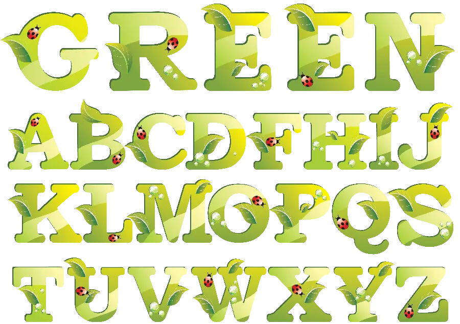 Photo of the English alphabet in ladybug style