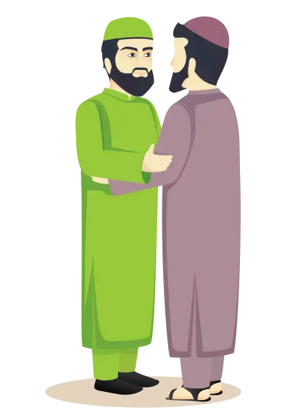 Teleported image of two fasting men in Ramadan
