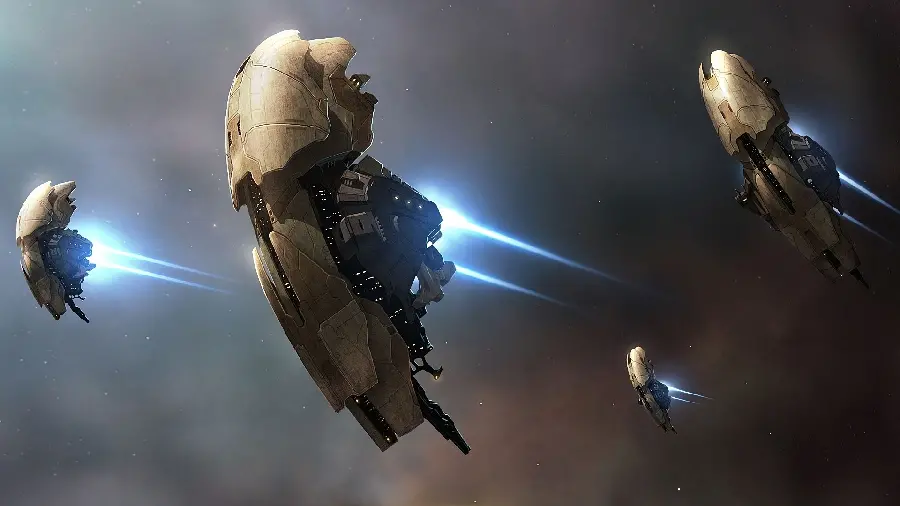 Fantasy poster and wallpaper of a laser robot in space for DeskTop