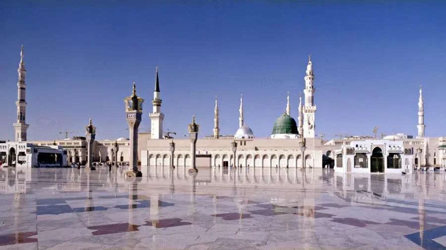 Secluded area The Prophet's Mosque in Medina in an 8K frame
