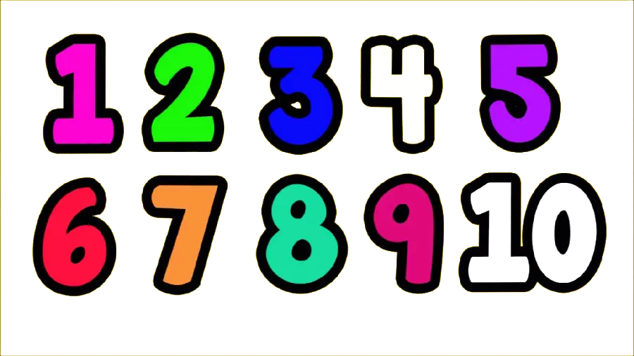 Colorful Math Numbers One to Ten Picture