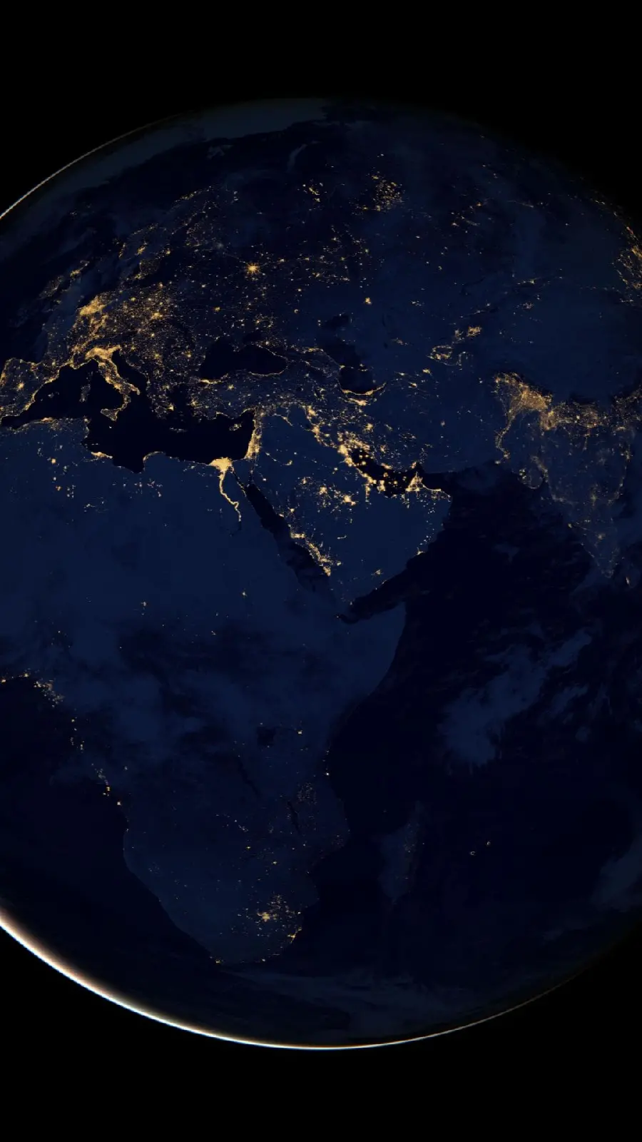 Aerial image of the Earth shining at night with the best quality