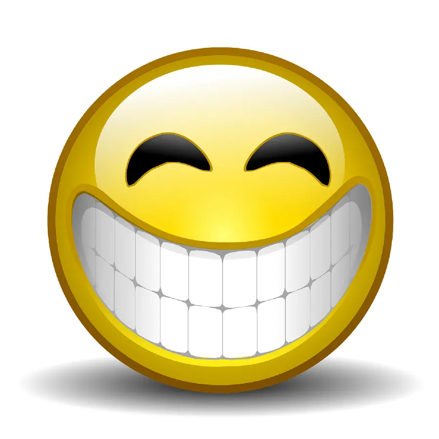 Yellow big smile emoji in PNG format