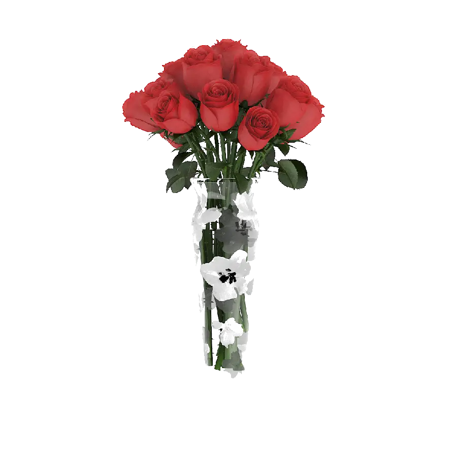 3D graphic image of a rose bouquet suitable for Photoshop