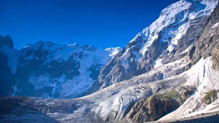 Beautiful nature picture with cold and dry winter mountain design