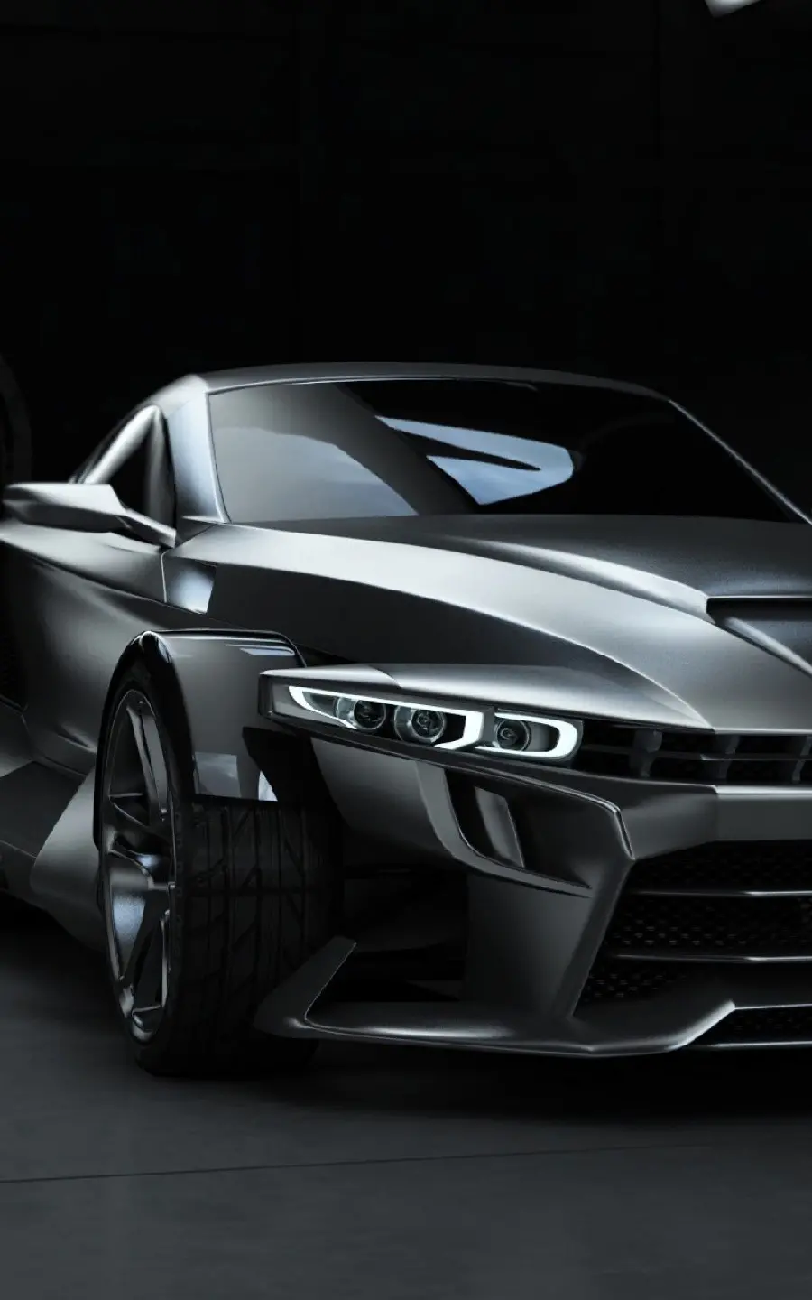 Sports car photo with a black background for iPhone 14