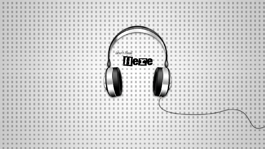 Black and White Computer Wallpaper and Background with Luxury Headphones Design