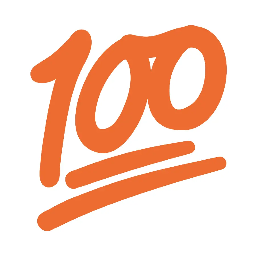 Download the photo of the emoji 100 percent 100 percent in PNG format