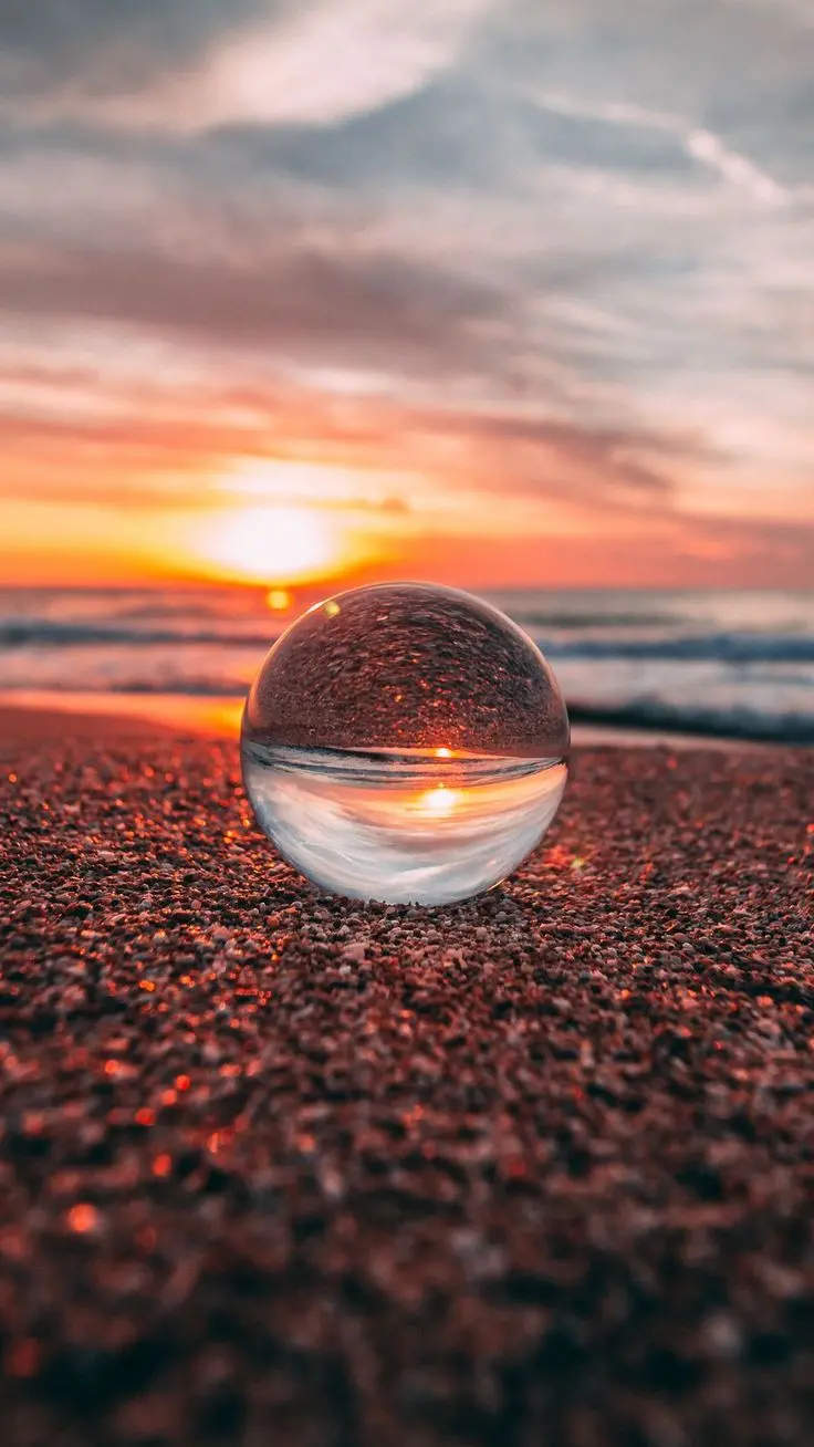  Amazing HD Background of Glass Marbles on the Seashore for Mobile