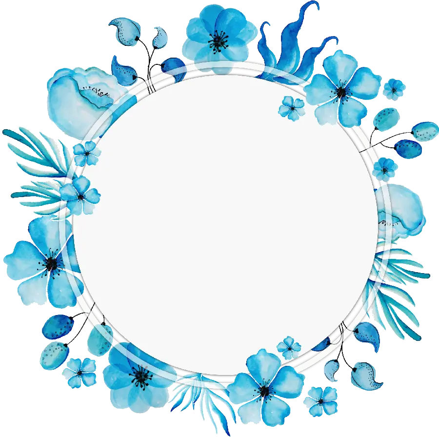 Download high-quality photos of free blue flowers in a circle for a girl's profile