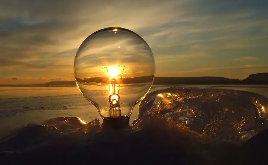 Artistic Sunset Landscape in the Lamp for HD Profile