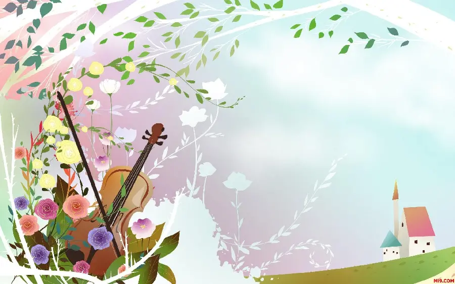 Most downloaded Fantasy Wallpaper of Violin and Spring for Laptop