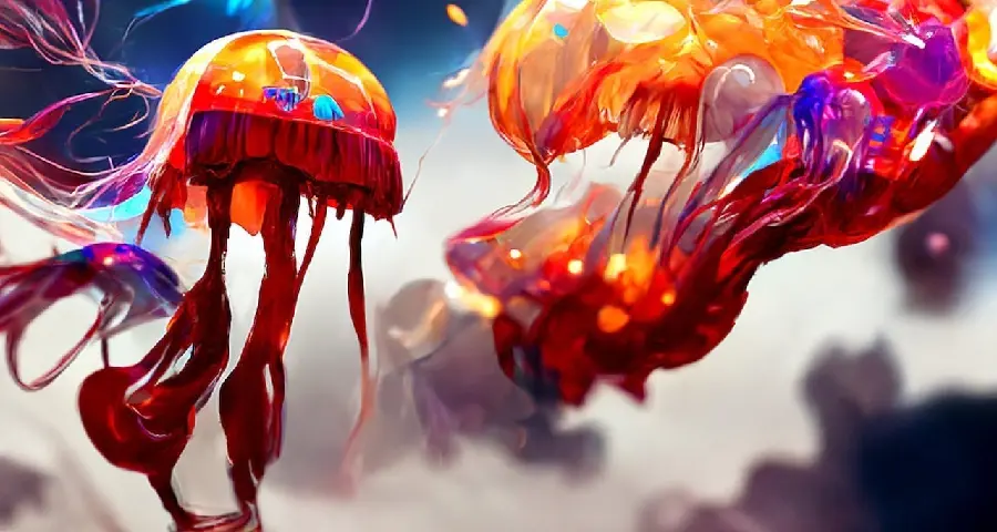 Download Wallpaper Beautiful and colorful mermaid generated by artificial intelligence