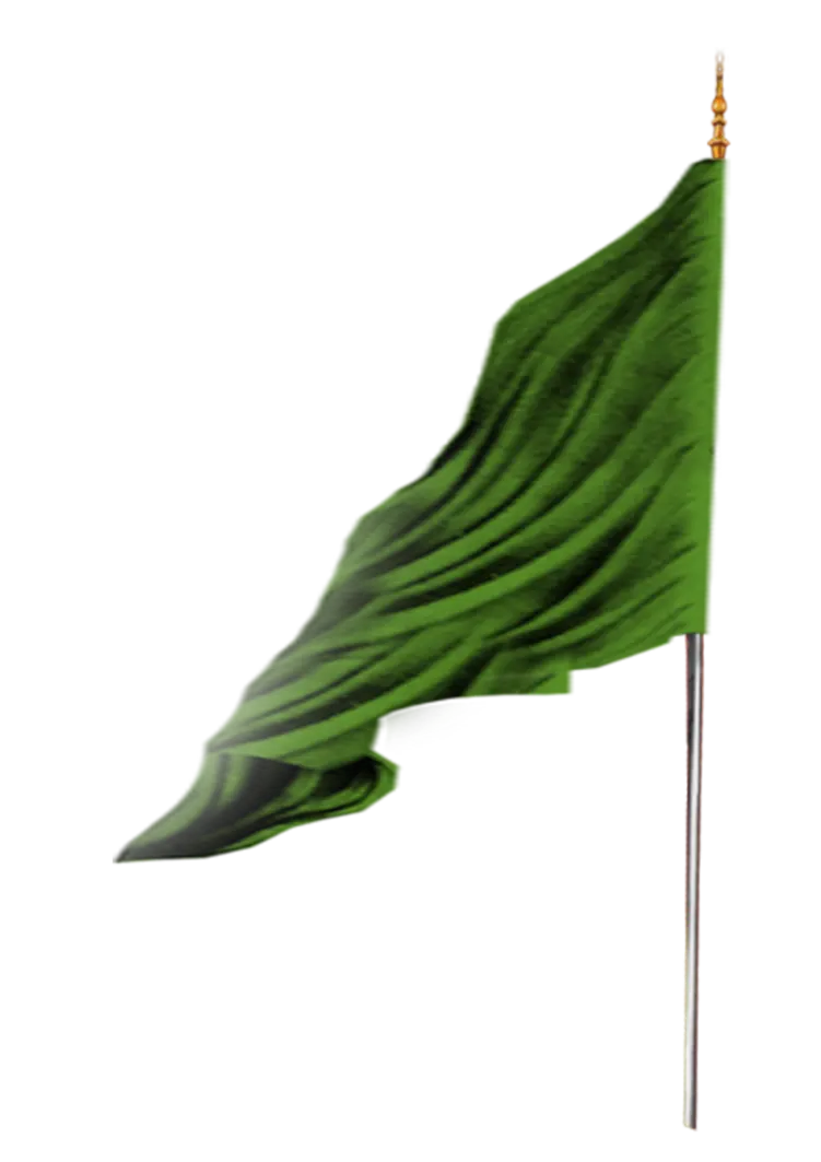 Beautiful teleportation image of a green flag for making posters