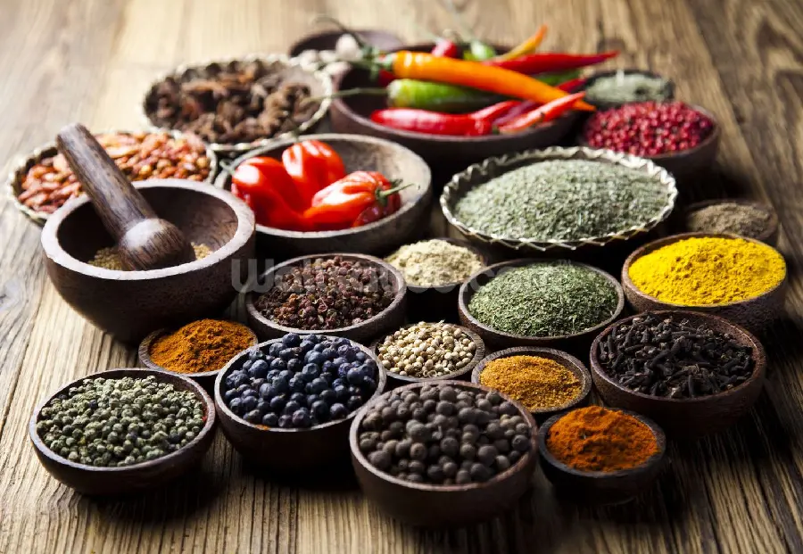 A picture of the most famous spices in the world with Full HD quality
