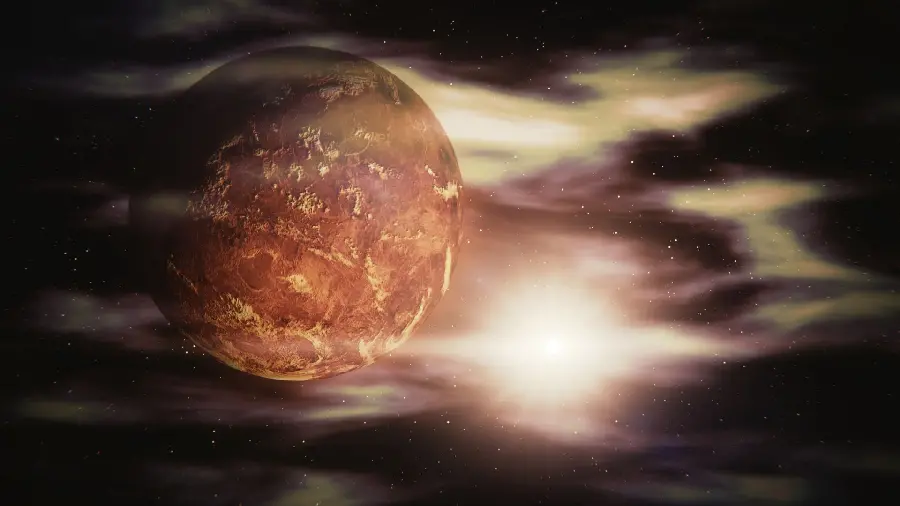 Gorgeous computer background with 8K design of the planet Venus