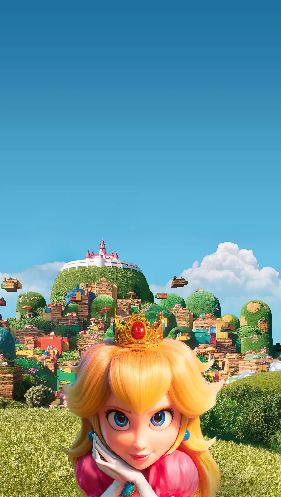 Girly background of Princess Peach in the Super Mario Bros animation