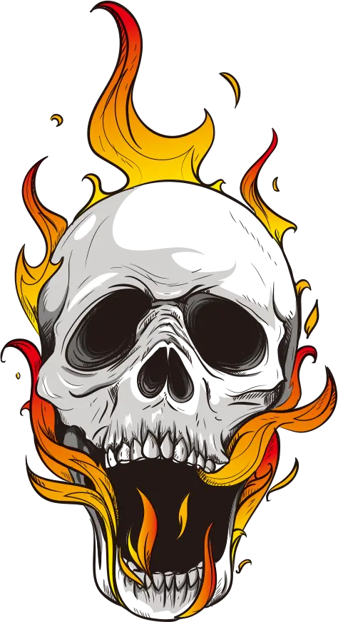 Luxury Telephoto Photo with Burning Skull Design