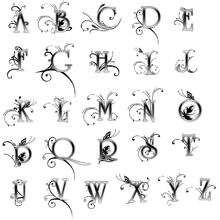 Black Girly English Letters Photo