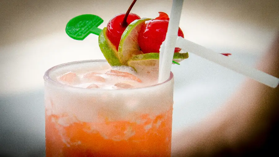 Enchanting image of a cool and sweet drink with fruit decoration