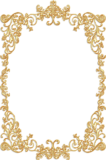 Frame border for writing text without background with high quality golden color and details More