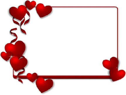 Heart frame and beautiful border for photo editing and romantic texts