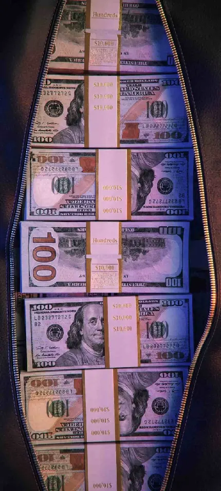 Wallpaper of a bag full of dollars for phone
