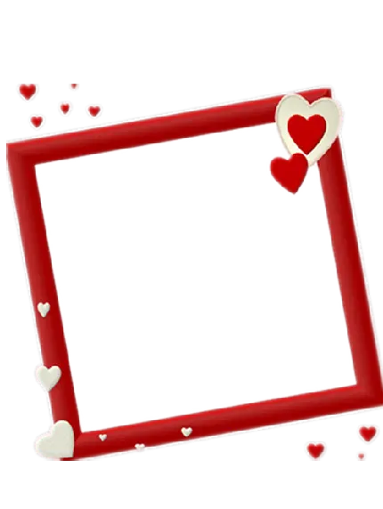 Frame for writing name and surname or photo editing with red hearts design and border Beautiful