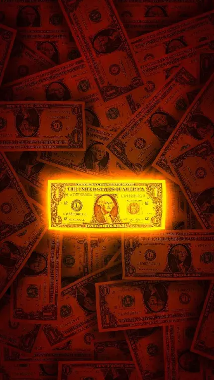 Edited dollar photo with golden design suitable for phone background