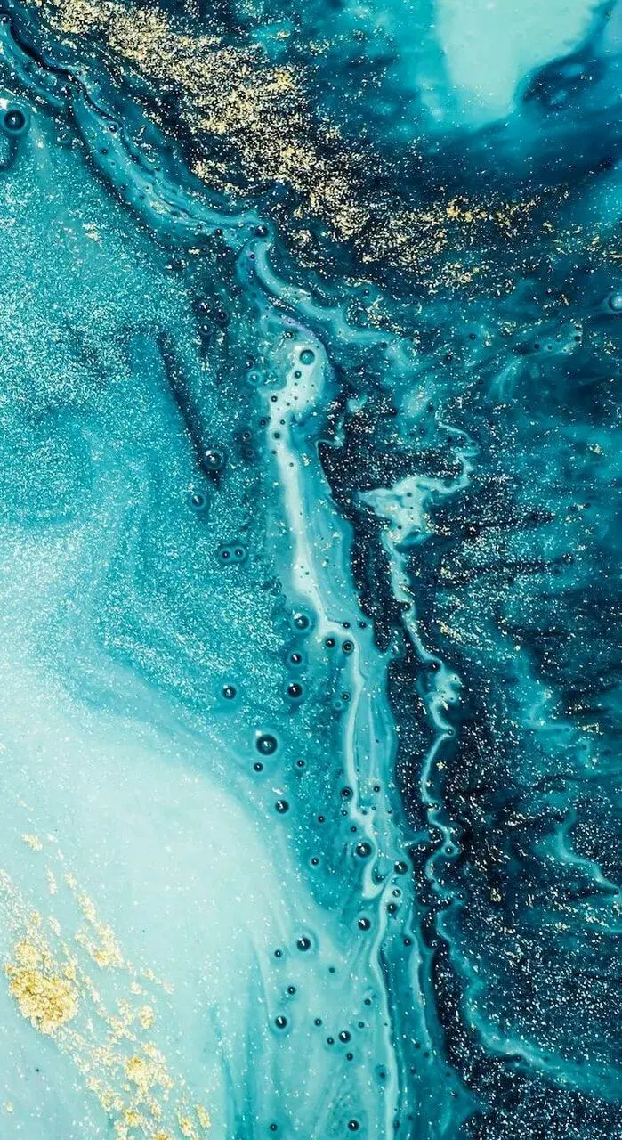 The best abstract mobile wallpaper with a blue liquid design resembling the sea