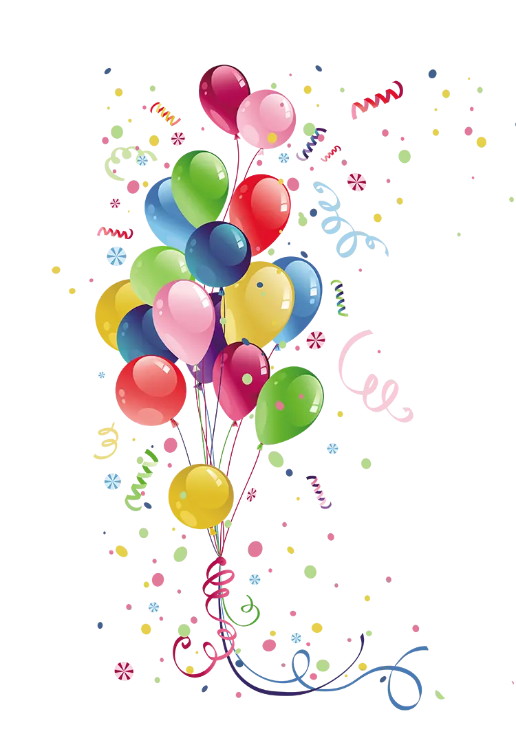Free cropped image of a bunch of colorful balloons with a white background 