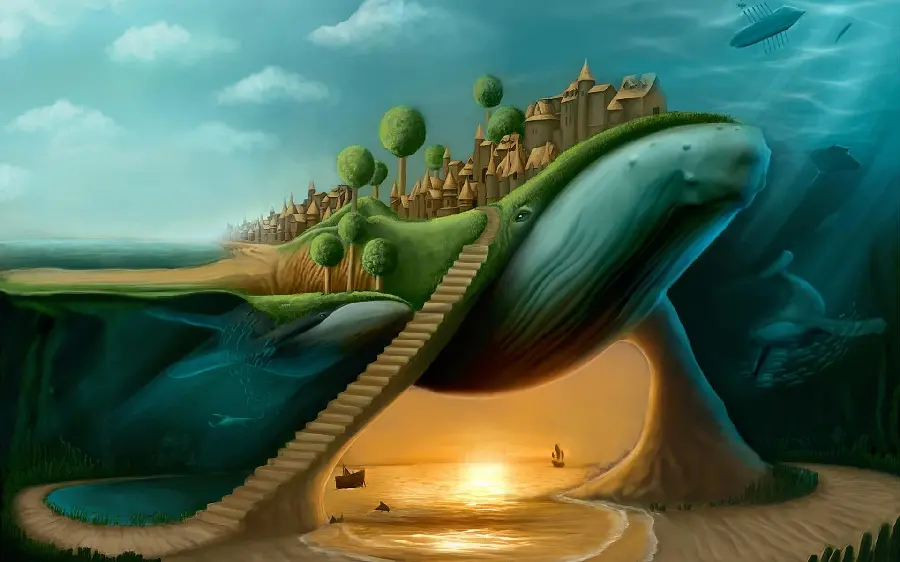 The most interesting professional abstract painting of surrealism or hyperrealism