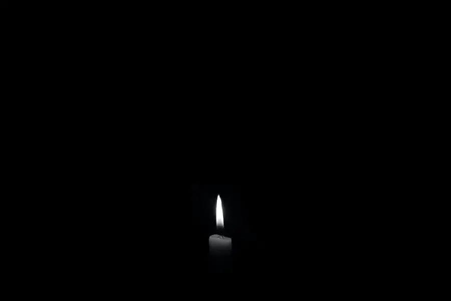 Black and white condolence candle image without text for profile
