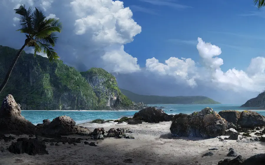 Amazing stock image of a spectacular view of an island and trees