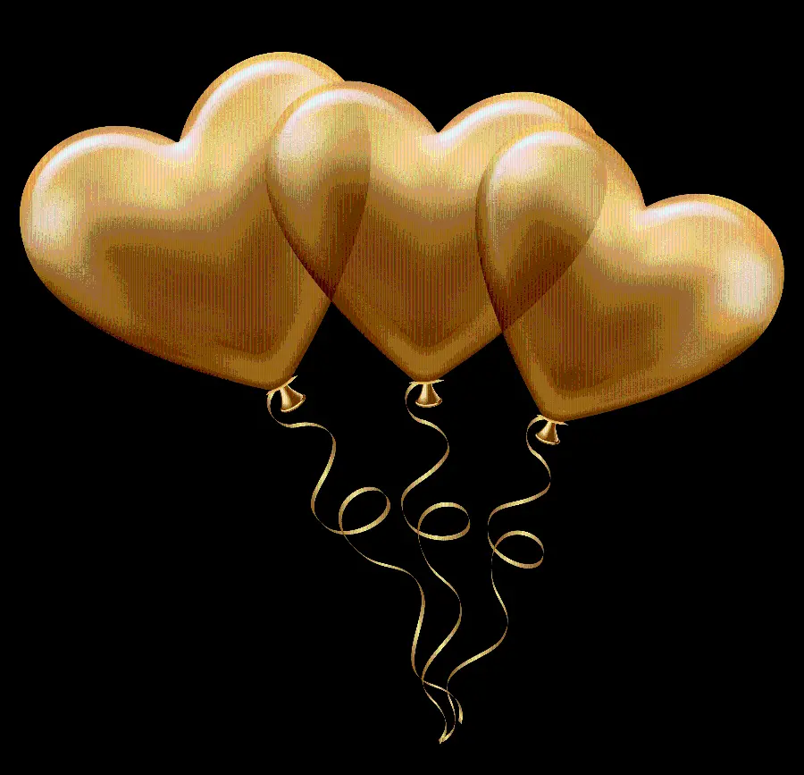 Golden Heart Balloon PNG File Without Background Cut Out