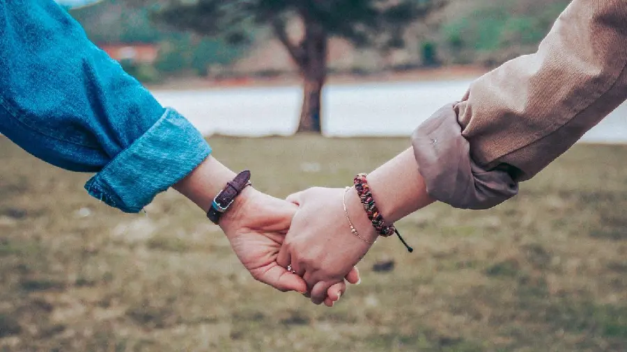 Download a romantic handshake photo of a girl and a boy for the background 