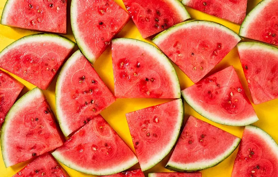Incredibly beautiful stock photo of a delicious red watermelon