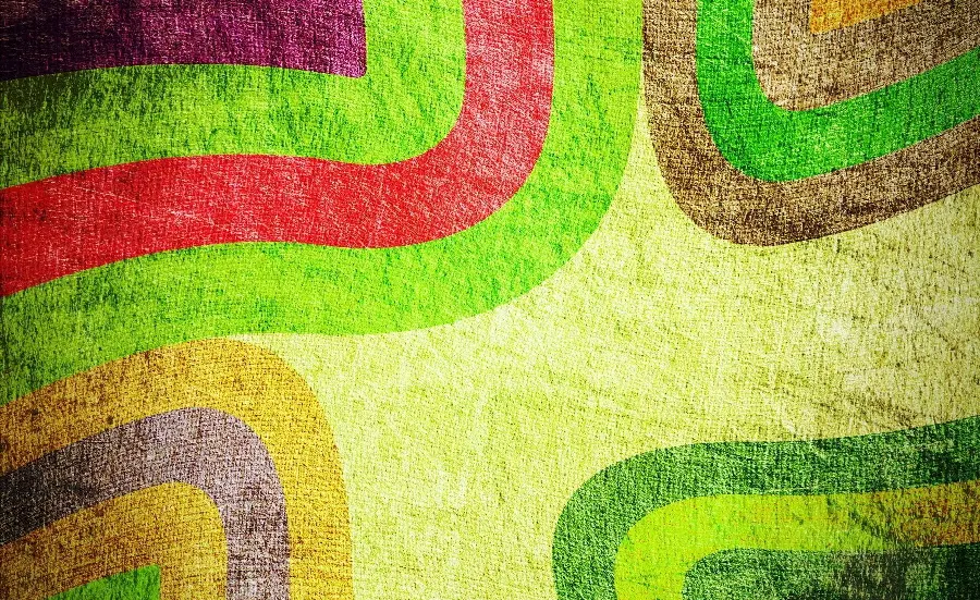 African Pop Art Contemporary Carpet Background with the theme of banal objects combined with exciting and vibrant colors