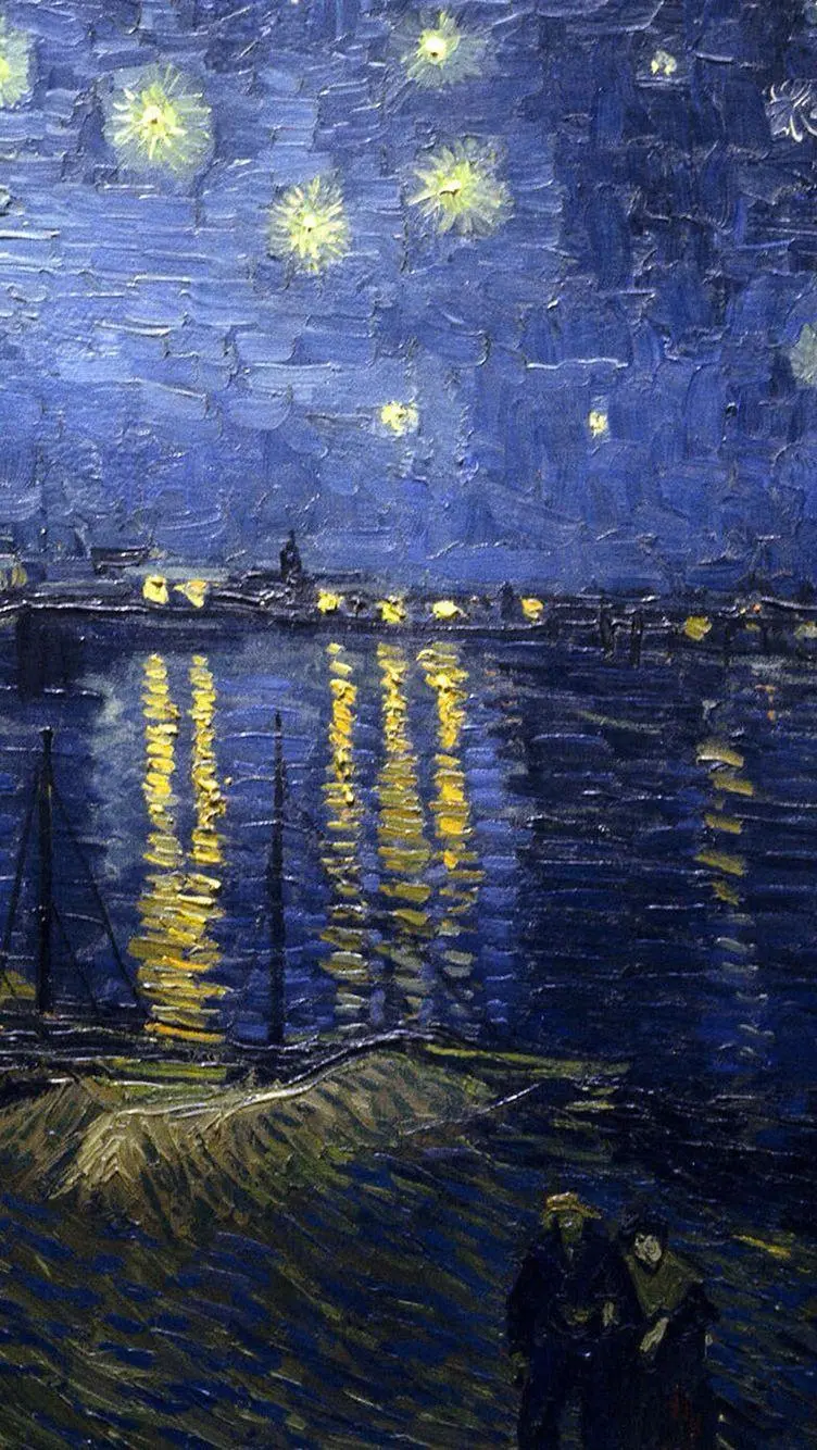 Download Full HD Famous Painting Vincent Van Gogh River at Night 