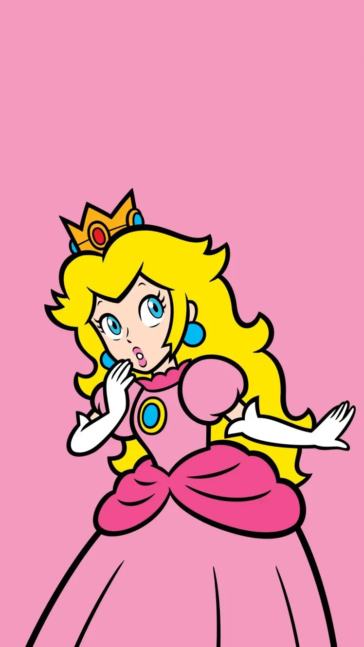Cute girly background of Princess Peach for Samsung and Xiaomi phones 