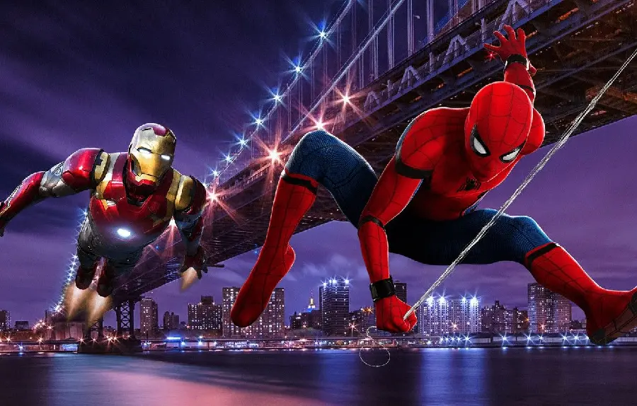 Download Stock Photo of Iron Man Behind Spider-Man in HD Quality