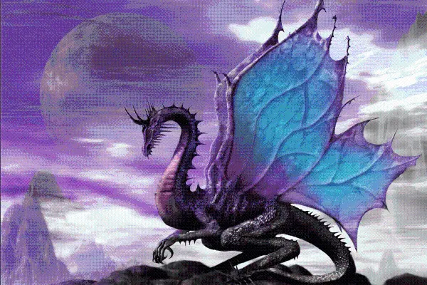 Soothing Dragon Photo with Purple Background for Girls' Profile