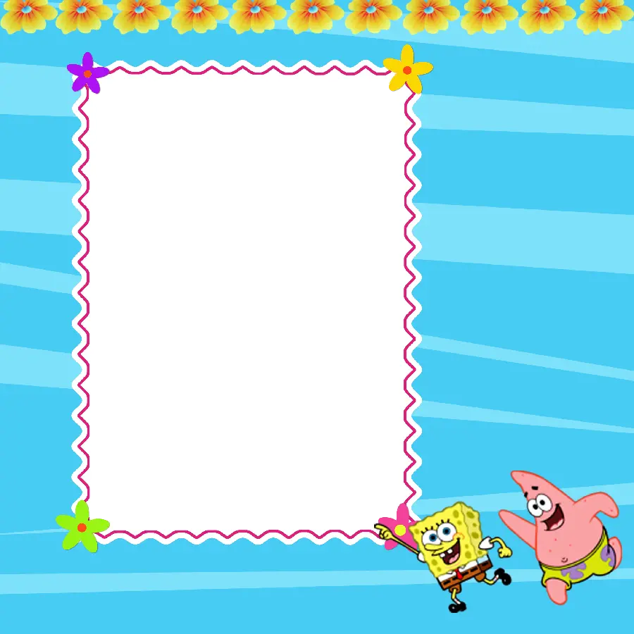 SpongeBob photo template ready to paste a baby photo without any changes