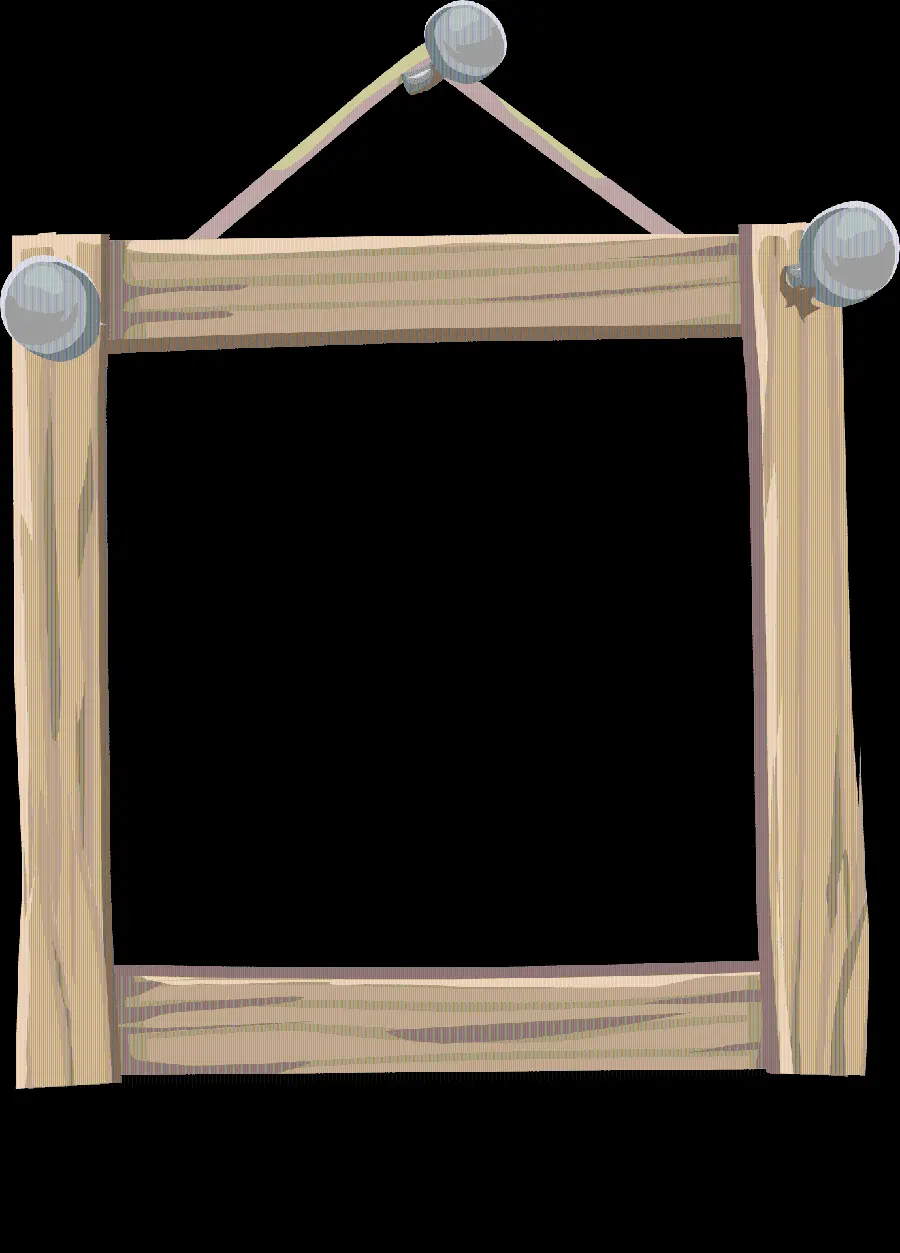 Download a pleasant wooden photo frame in a telephoto format for Photoshop