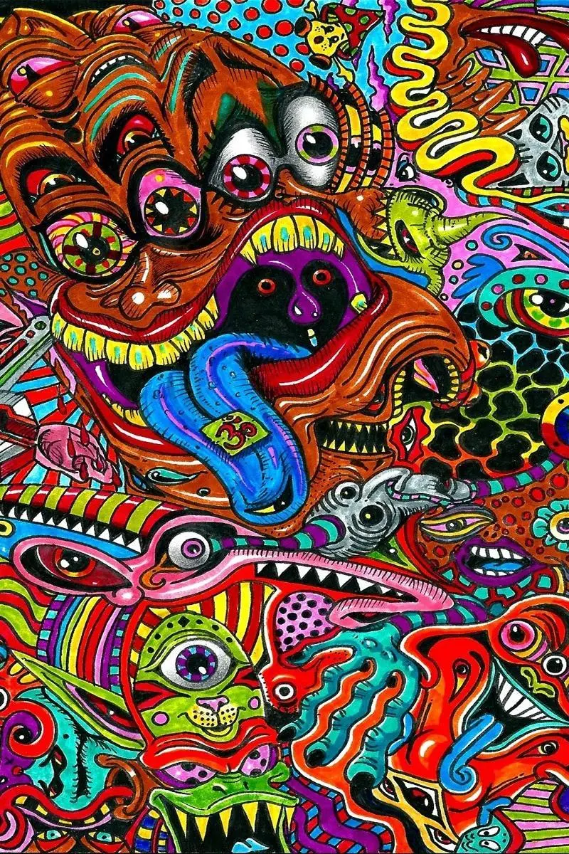 Surrealistic background photo with special animated designs of African culture
