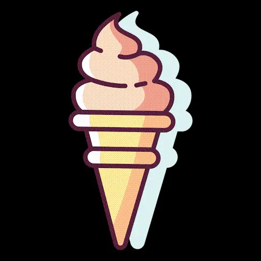 Free graphic design of a cone ice cream without a background suitable for logo design